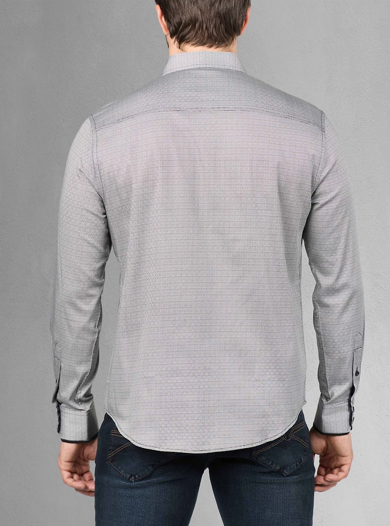 Chemise décontractée à manches longues en stretch pour hommes