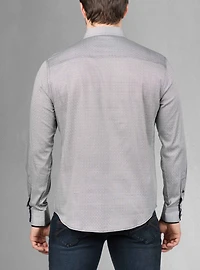 Chemise décontractée à manches longues en stretch pour hommes