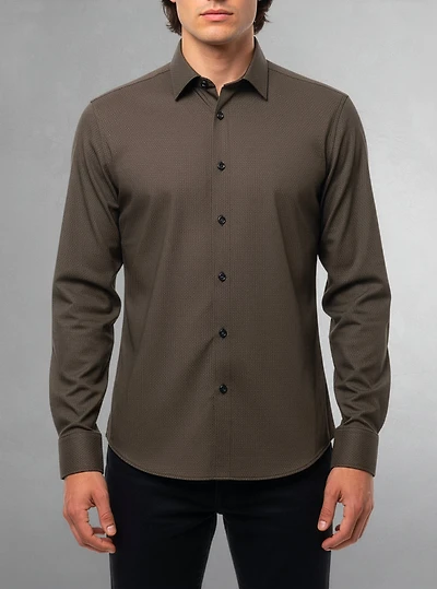 Chemise décontractée à manches longues en stretch pour hommes