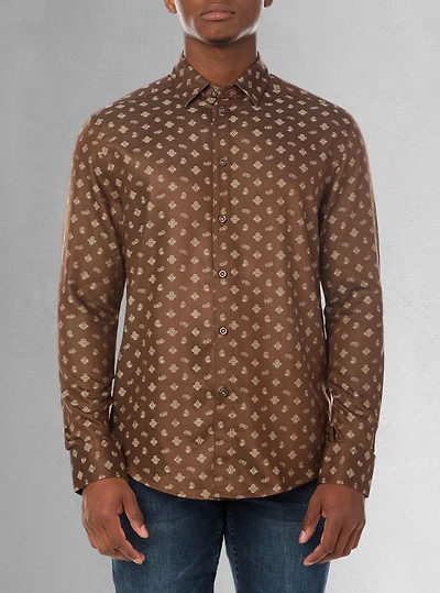 Chemise décontractée à manches longues en stretch pour hommes