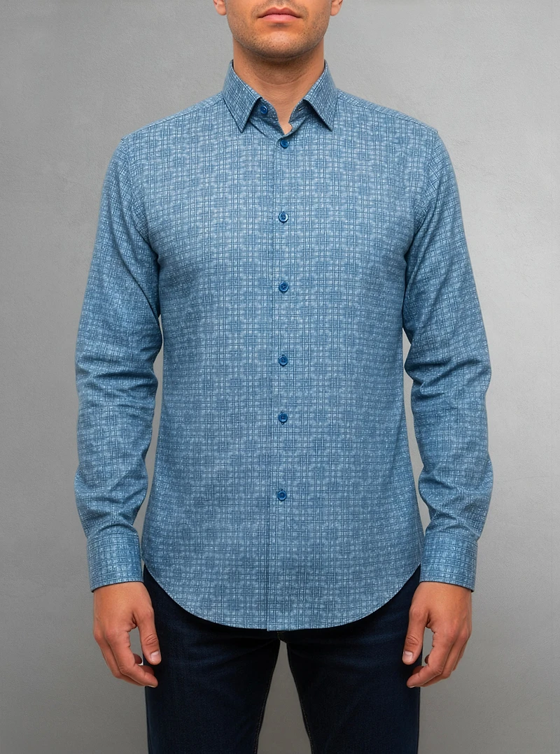 Men's casual long sleeve stretch shirt