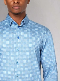 Chemise décontractée à manches longues en stretch pour hommes