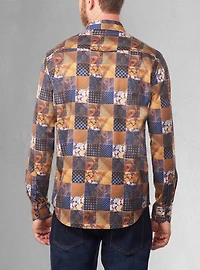 Chemise décontractée à manches longues en stretch pour hommes