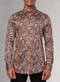 Chemise décontractée à manches longues en stretch pour hommes