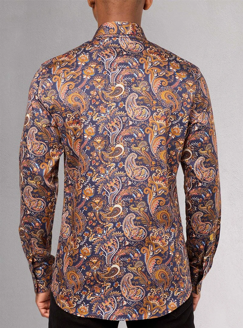 Men's casual long sleeve stretch shirt