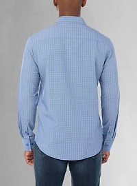 Chemise décontractée à manches longues en stretch pour hommes