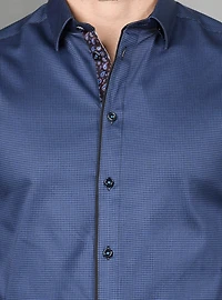 Chemise décontractée à manches longues en stretch pour hommes