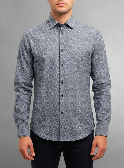 Chemise décontractée à manches longues en stretch pour hommes