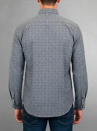 Chemise décontractée à manches longues en stretch pour hommes