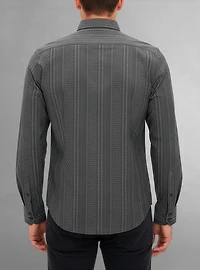 Chemise décontractée à manches longues en stretch pour hommes