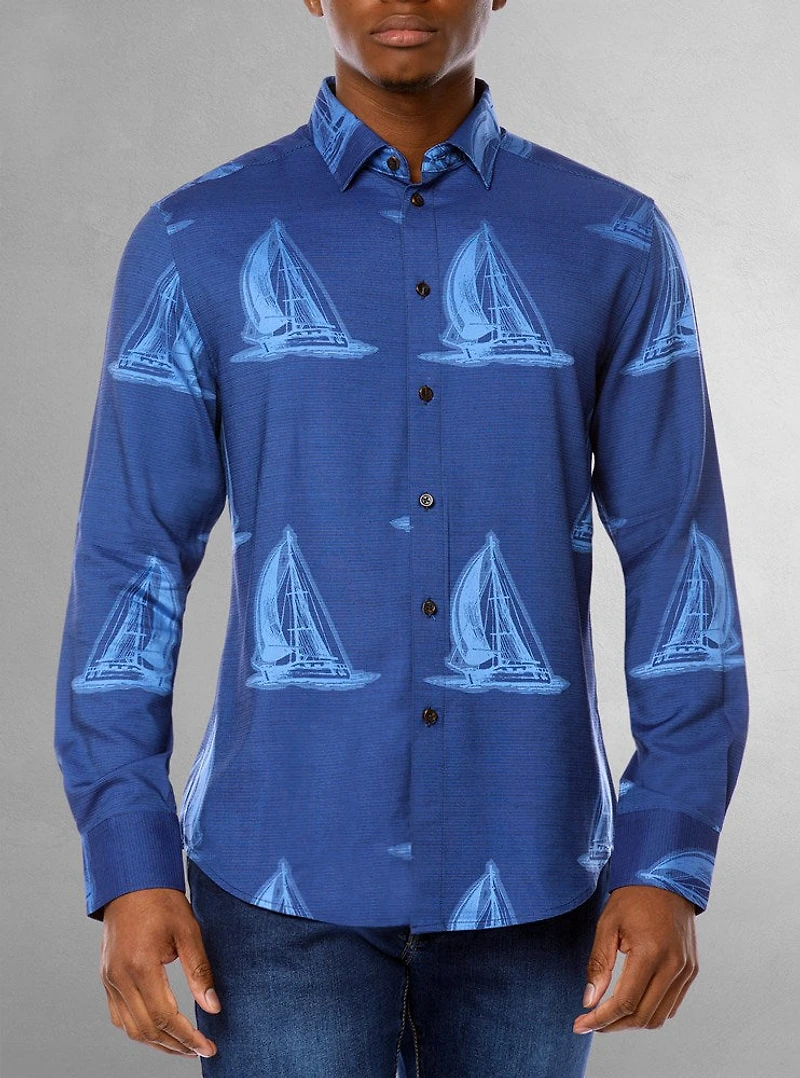 Chemise décontractée à manches longues pour hommes
