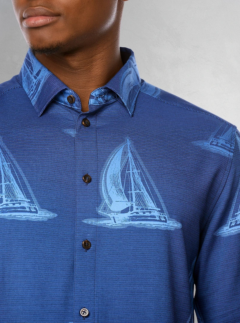 Men's casual long sleeve graduation shirt
