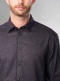 Chemise décontractée à manches longues en stretch pour hommes