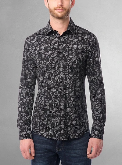 Men's casual long sleeve stretch shirt