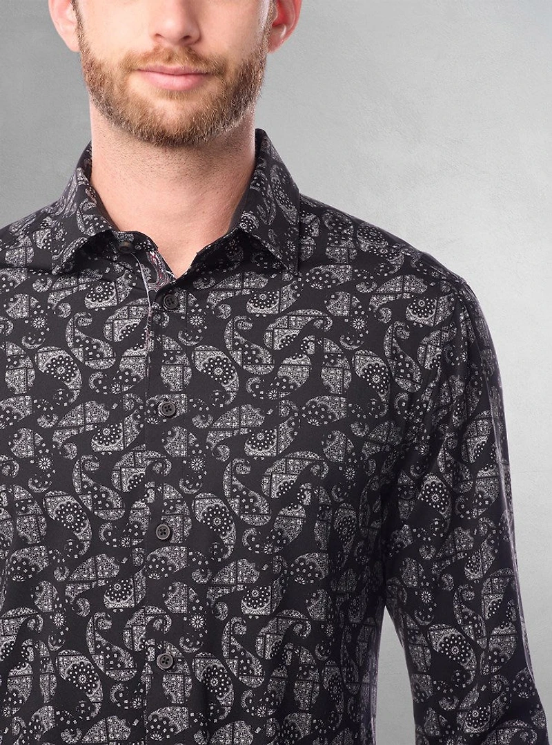 Men's casual long sleeve stretch shirt