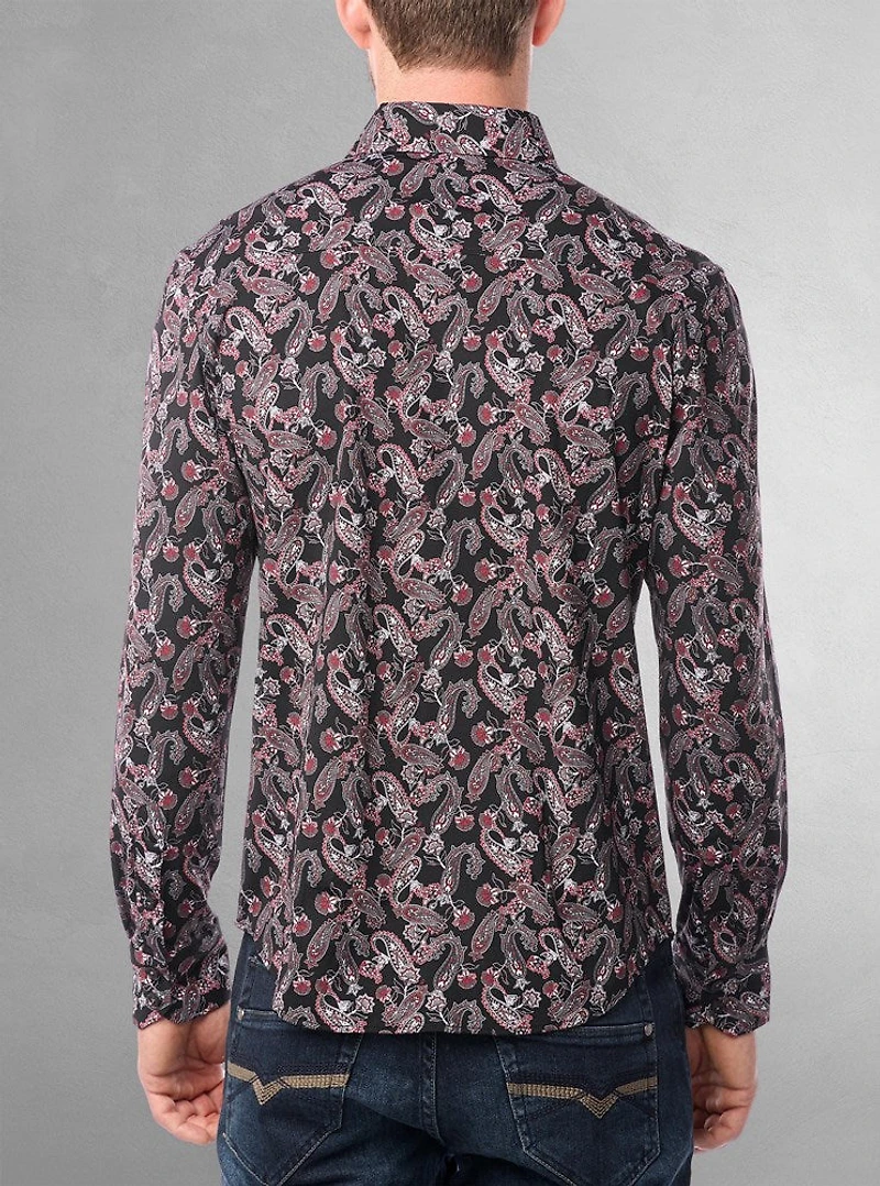 Men's casual long sleeve stretch shirt