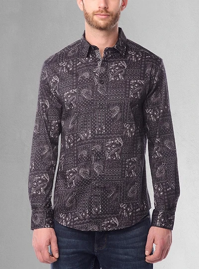 Men's casual long sleeve stretch shirt