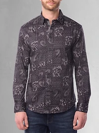 Chemise stretch décontractée à manches longues pour homme