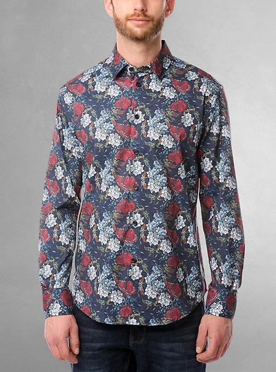 Men's casual long sleeve stretch shirt