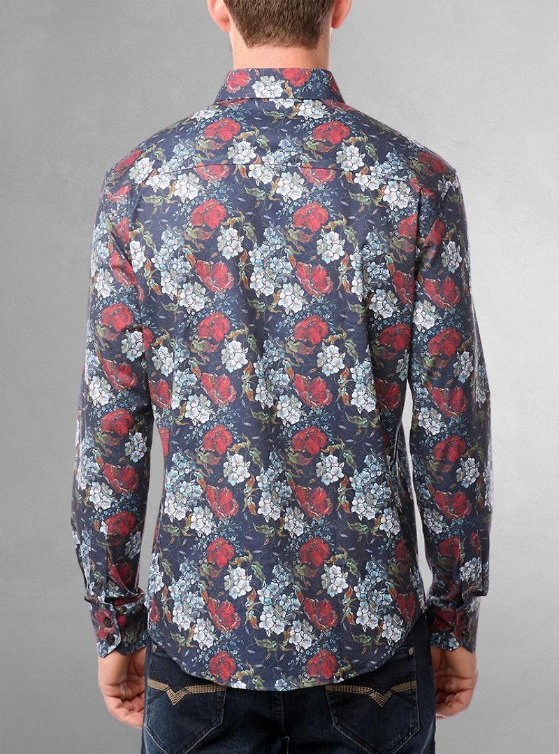Men's casual long sleeve stretch shirt