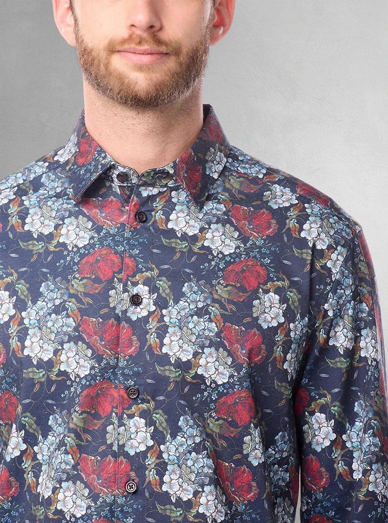 Men's casual long sleeve stretch shirt