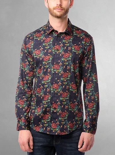 Men's casual long sleeve stretch shirt