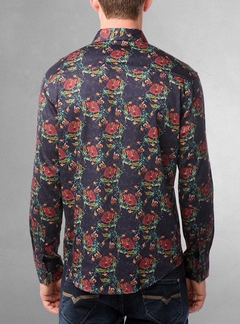 Men's casual long sleeve stretch shirt