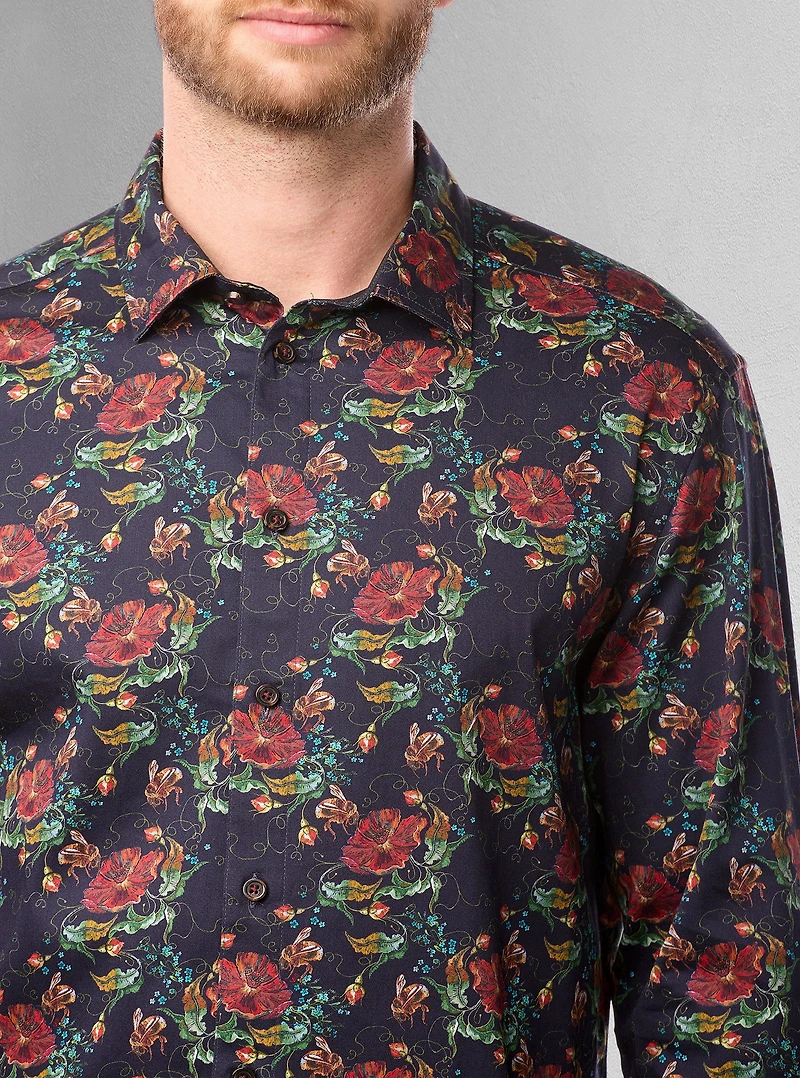 Men's casual long sleeve stretch shirt