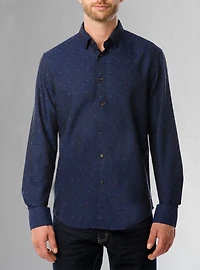 Chemise décontractée à manches longues en stretch pour hommes