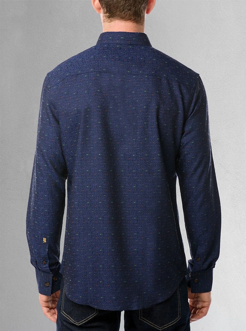 Chemise décontractée à manches longues en stretch pour hommes