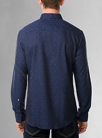 Chemise décontractée à manches longues en stretch pour hommes