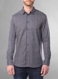 Chemise décontractée à manches longues en stretch pour hommes