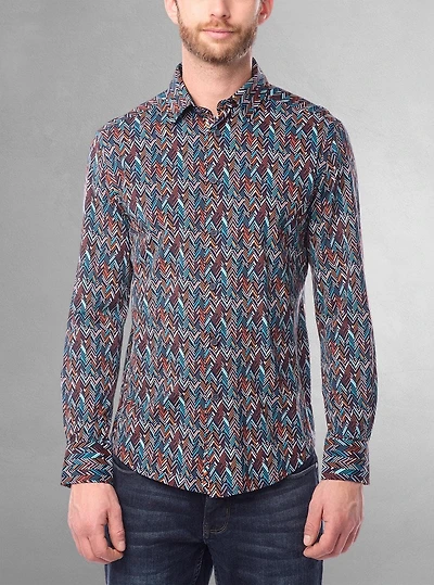Men's casual long sleeve stretch shirt