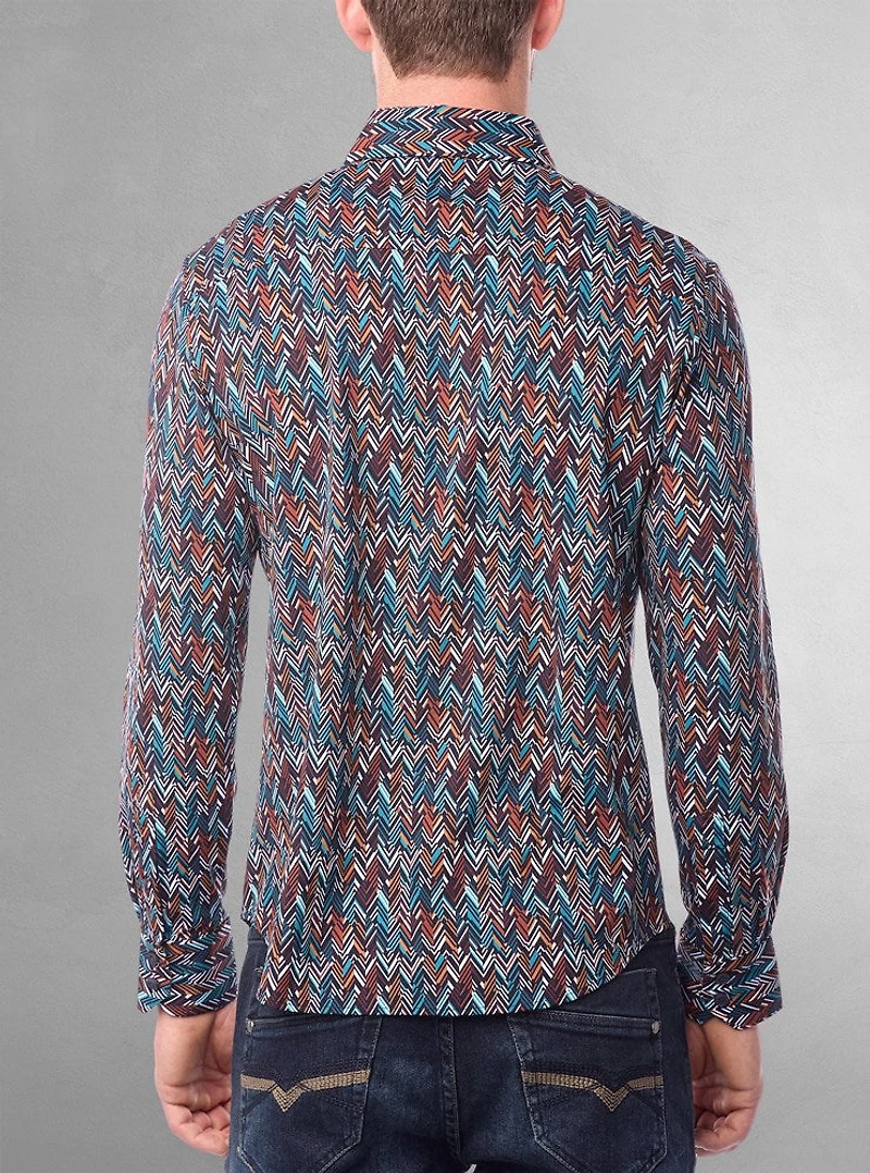 Men's casual long sleeve stretch shirt