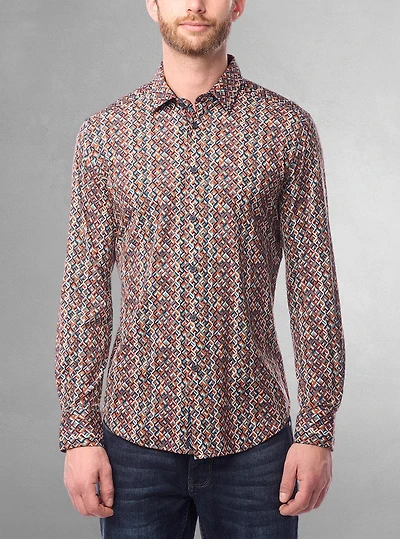 Men's casual long sleeve stretch shirt
