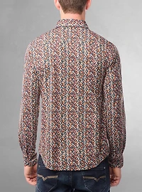 Chemise décontractée à manches longues en stretch pour hommes
