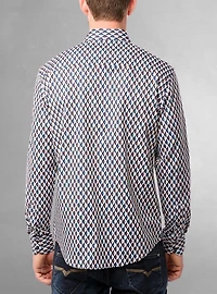 Chemise décontractée à manches longues en stretch pour hommes