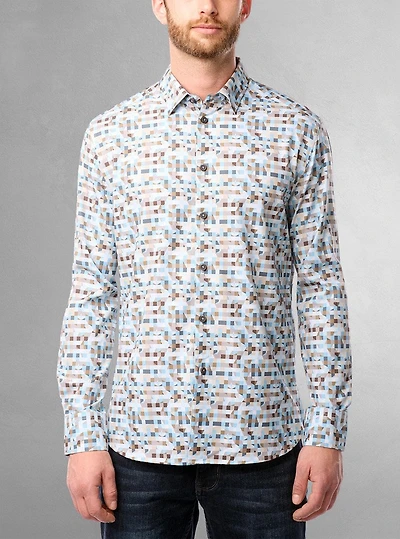 Men's casual long sleeve stretch shirt
