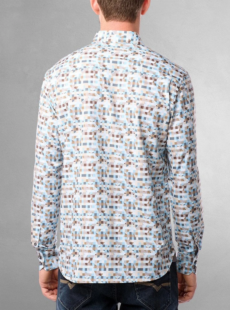 Men's casual long sleeve stretch shirt