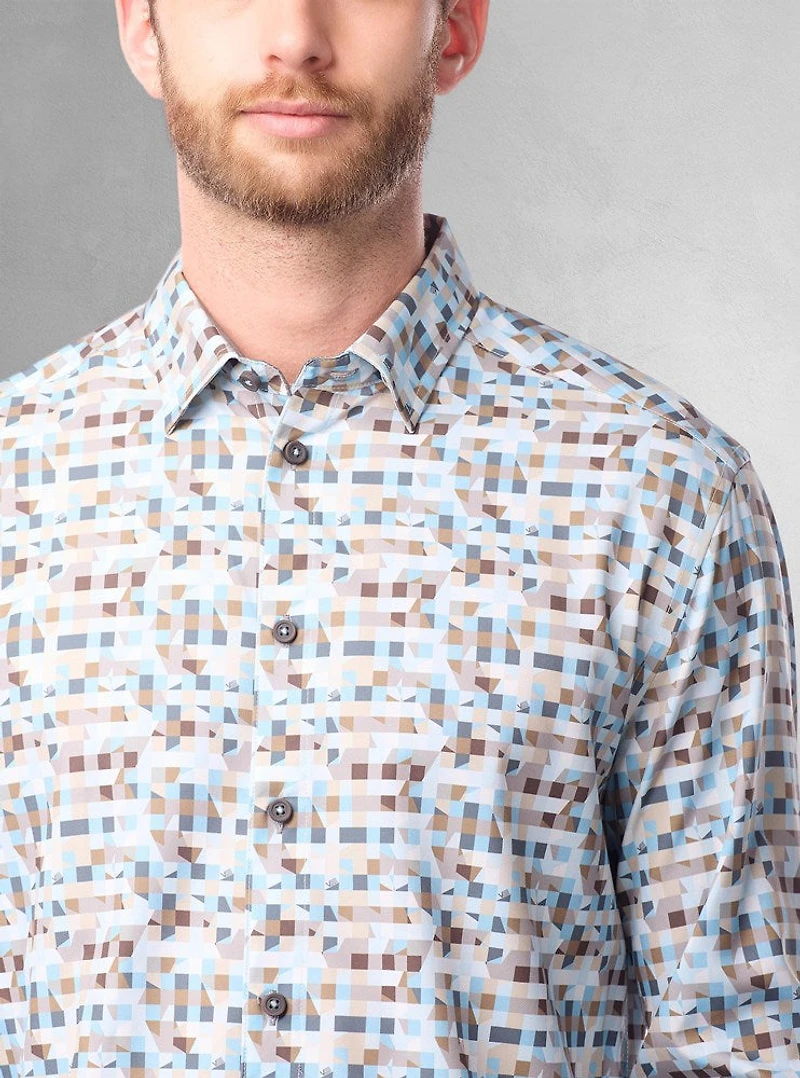 Men's casual long sleeve stretch shirt