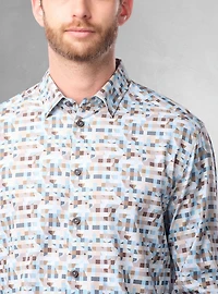 Men's casual long sleeve stretch shirt