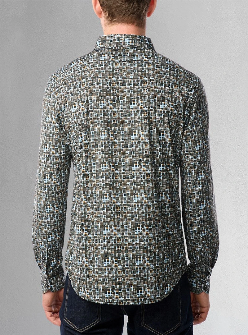 Men's casual long sleeve stretch shirt