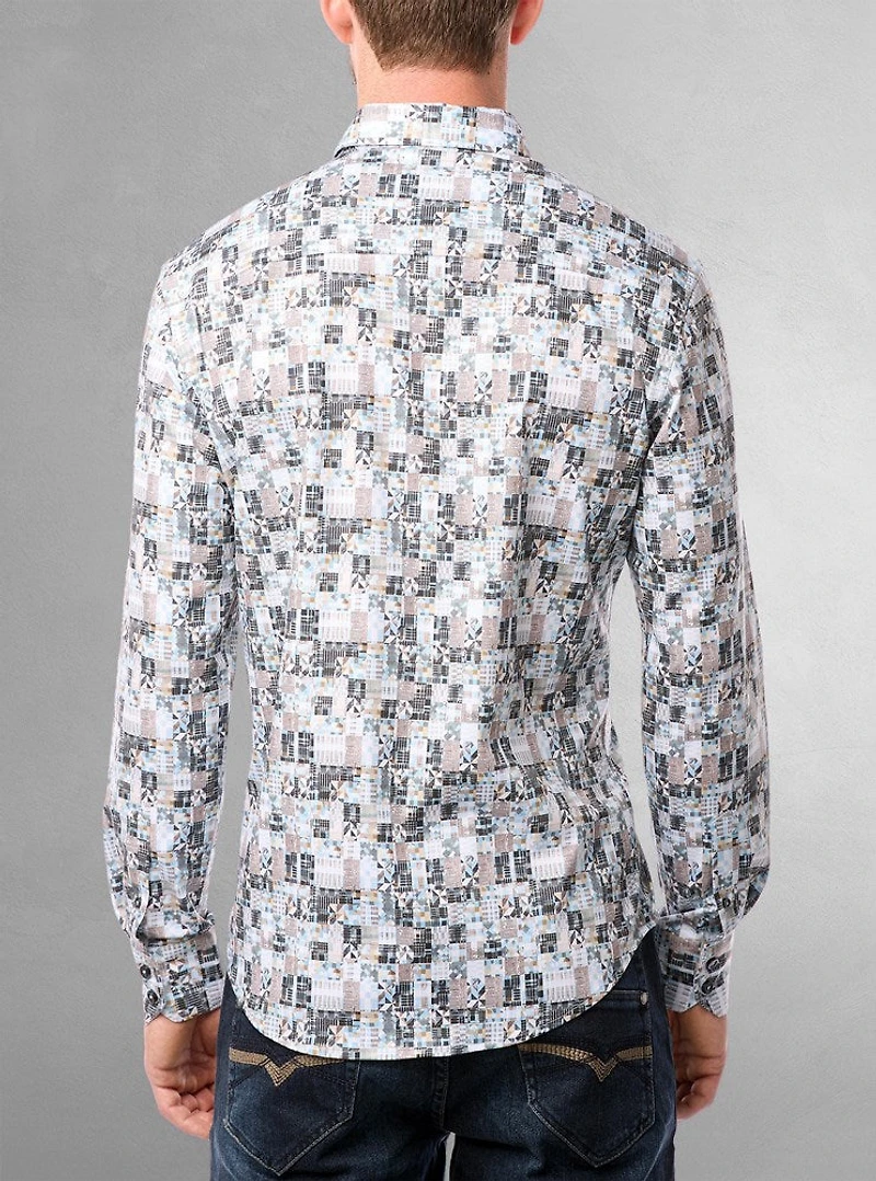 Men's casual long sleeve stretch shirt