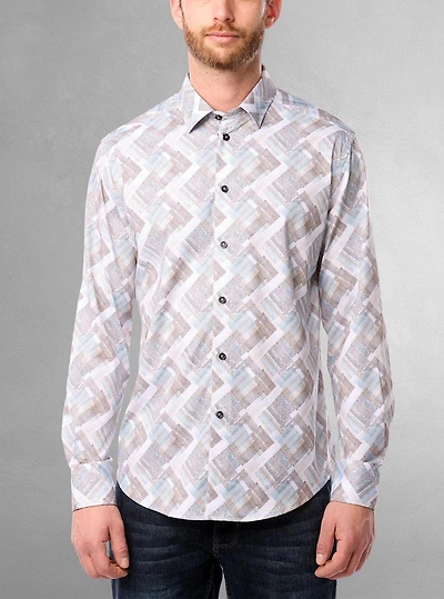 Men's casual long sleeve stretch shirt