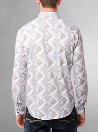 Chemise décontractée à manches longues en stretch pour hommes