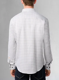 Chemise décontractée à manches longues en stretch pour hommes