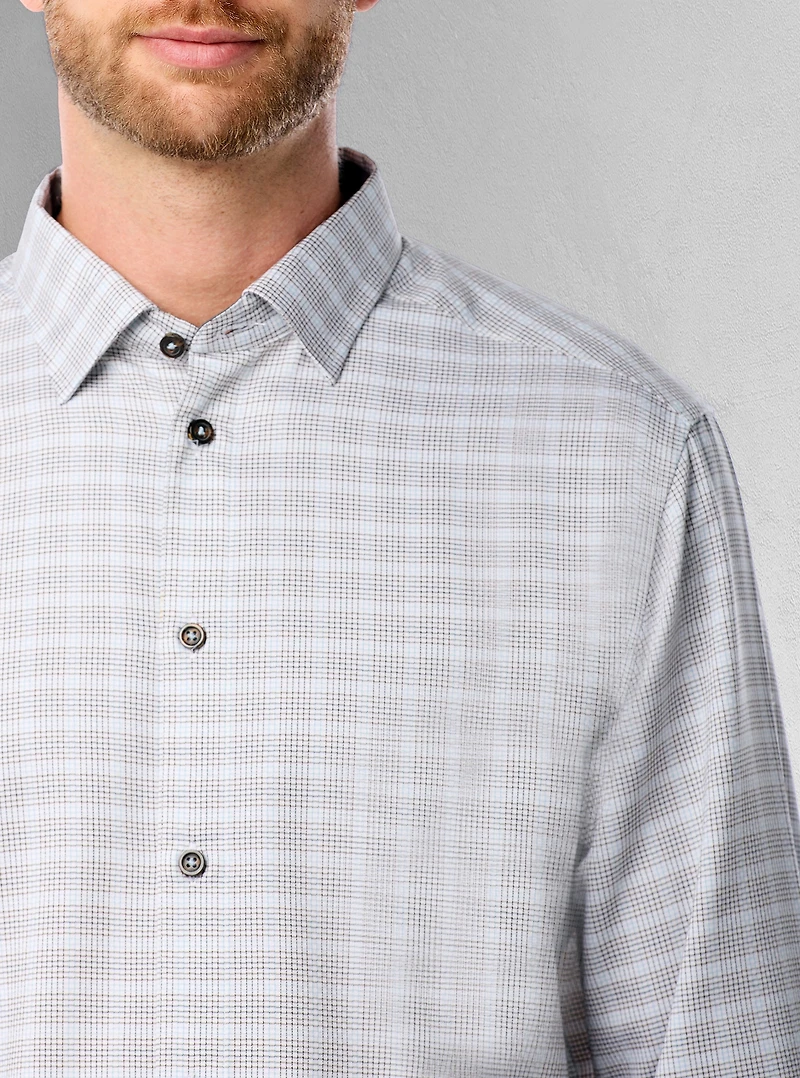 Chemise décontractée à manches longues en stretch pour hommes