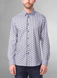 Chemise décontractée à manches longues en stretch pour hommes
