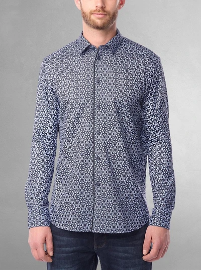 Men's casual long sleeve stretch shirt