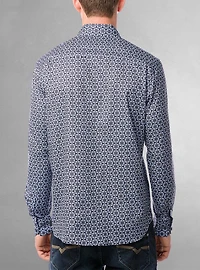 Chemise décontractée à manches longues en stretch pour hommes